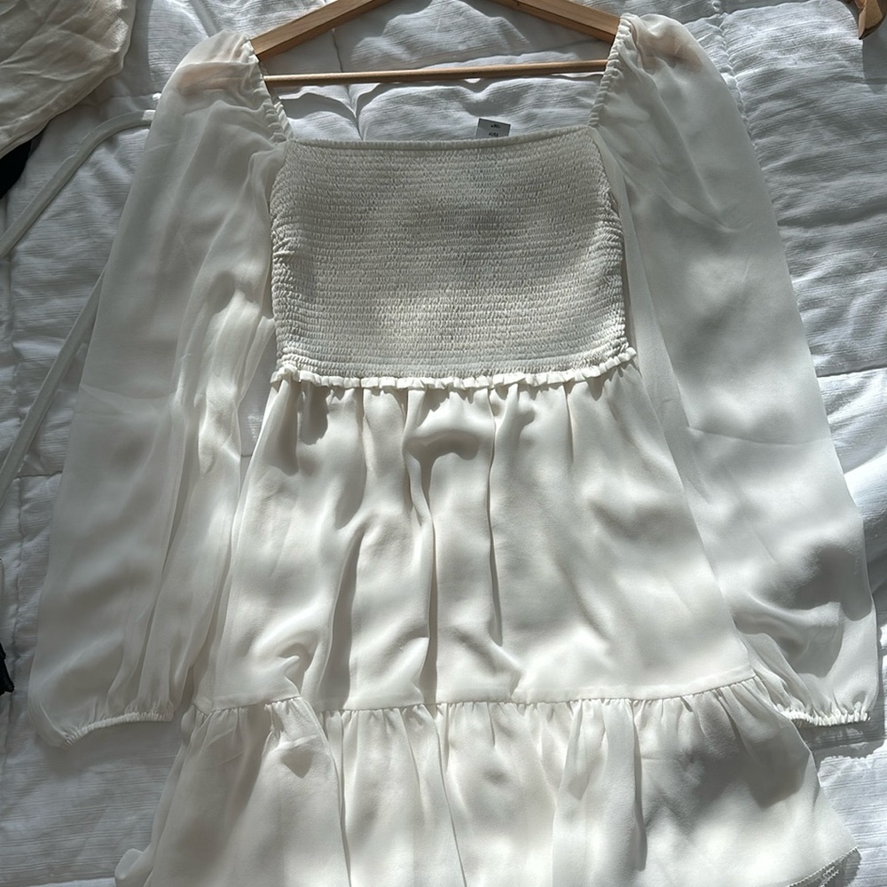 Aritzia Wilfred Tempest Long Sleeve Chiffon mini dress